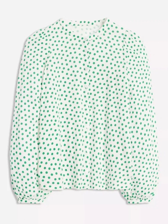 Boden Tops - Boden Marina Spot Jersey Shirt Green White